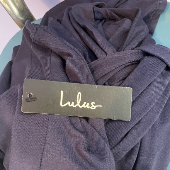 NWT Lulus Garden District Wrap Maxi Dress in Navy Blue Size Medium - Picture 6 of 9